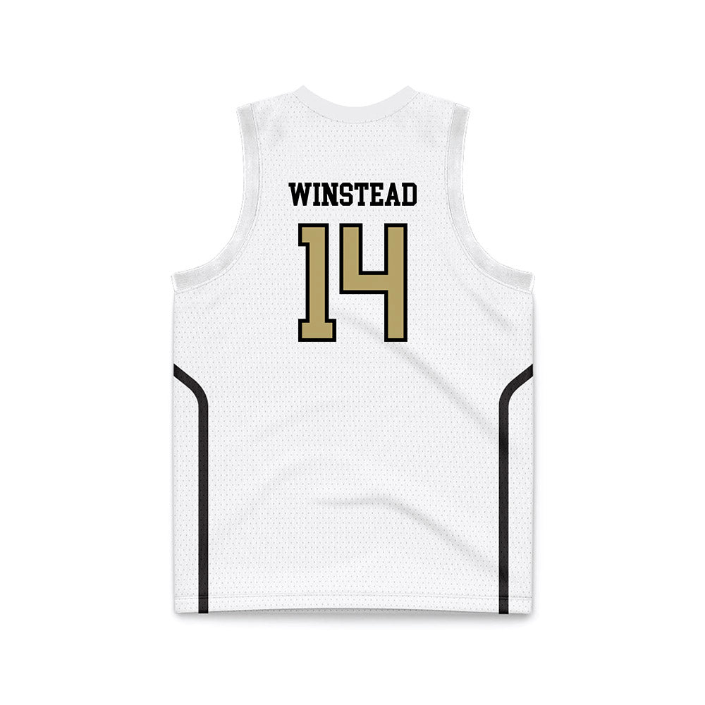 Ferrum - NCAA Men's Basketball : MJ Winstead - White Basketball Jersey-1