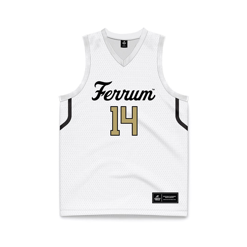 Ferrum - NCAA Men's Basketball : MJ Winstead - White Basketball Jersey-0