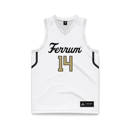 Ferrum - NCAA Men's Basketball : MJ Winstead - White Basketball Jersey-0