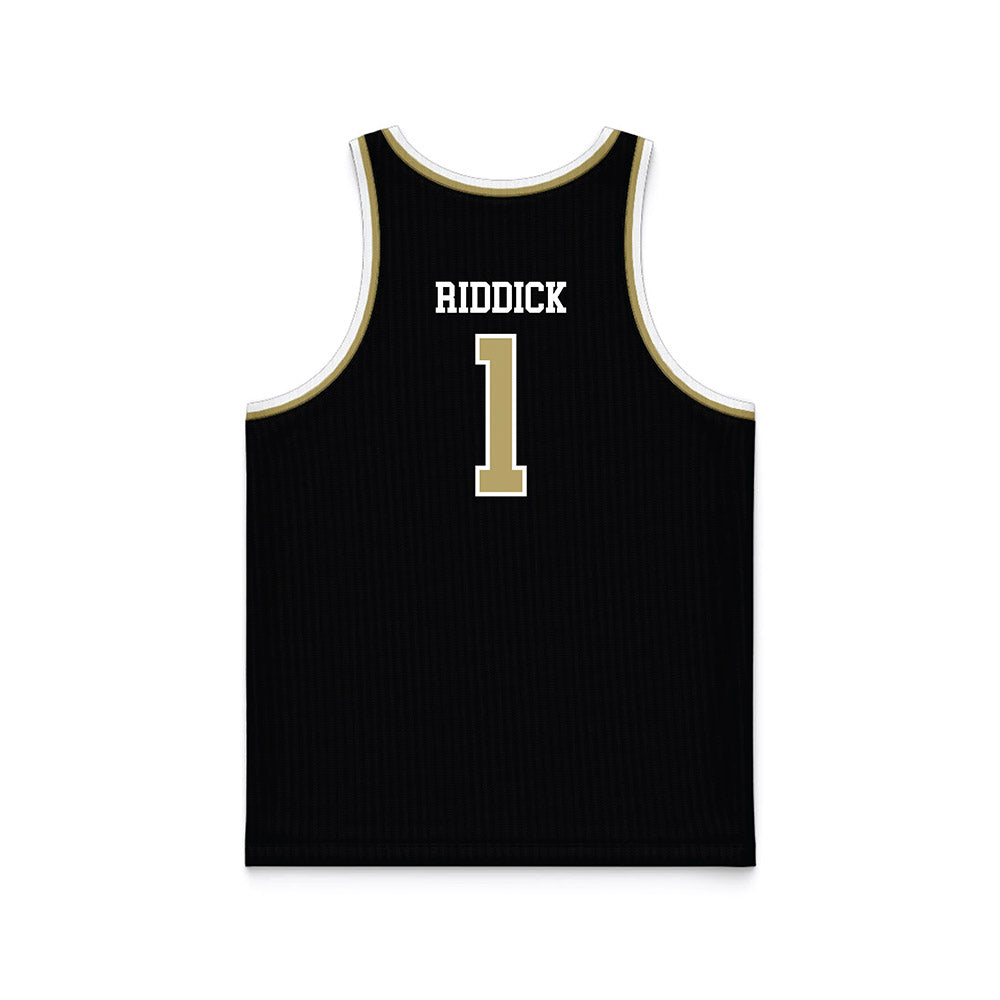 Ferrum - NCAA Women's Basketball : Kleiauna Riddick - Black Basketball Jersey-1