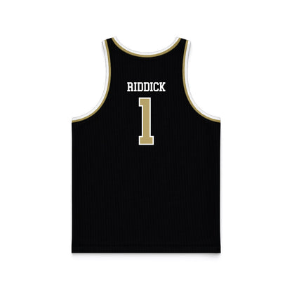 Ferrum - NCAA Women's Basketball : Kleiauna Riddick - Black Basketball Jersey-1