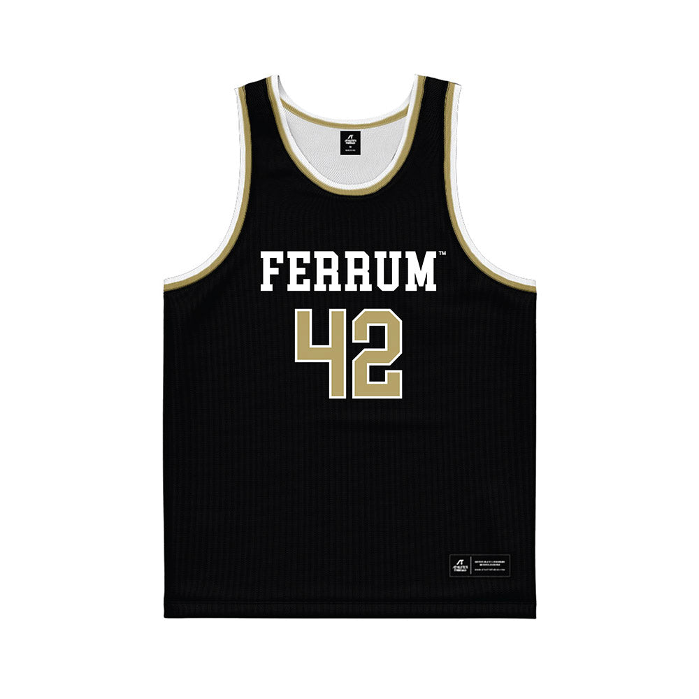 Ferrum - NCAA Women's Basketball : Anna Newman - Black Basketball Jersey-0