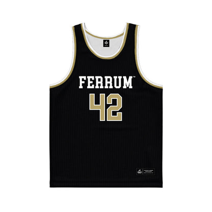 Ferrum - NCAA Women's Basketball : Anna Newman - Black Basketball Jersey-0