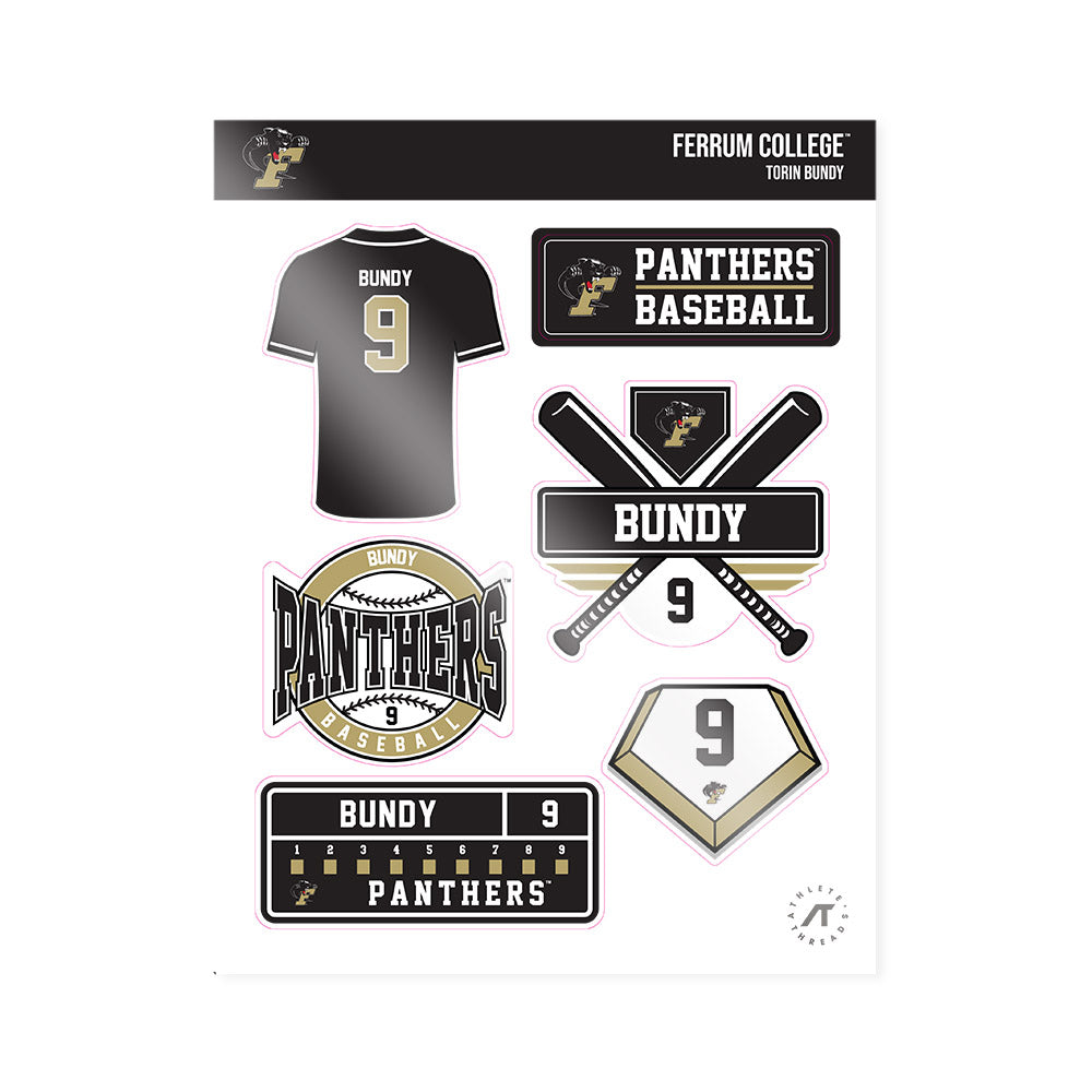 Ferrum - NCAA Baseball : Torin Bundy - Sticker Sheet-0