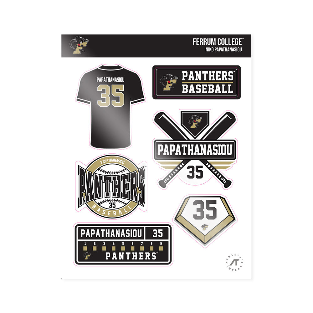 Ferrum - NCAA Baseball : Niko Papathanasiou - Sticker Sheet-0