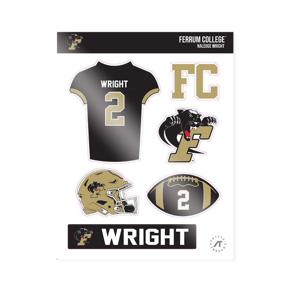 Ferrum - NCAA Football : Naledge Wright - Sticker Sheet-0