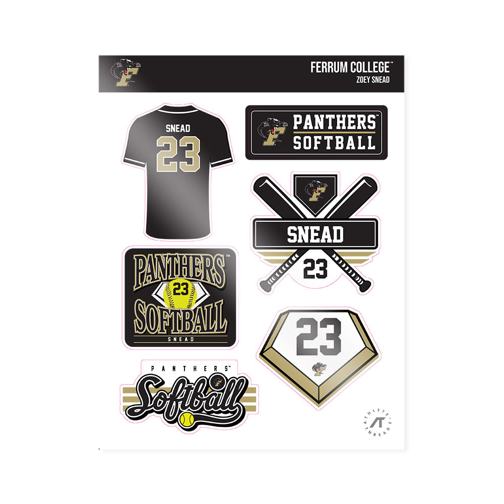 Ferrum - NCAA Softball : Zoey Snead - Sticker Sheet-0