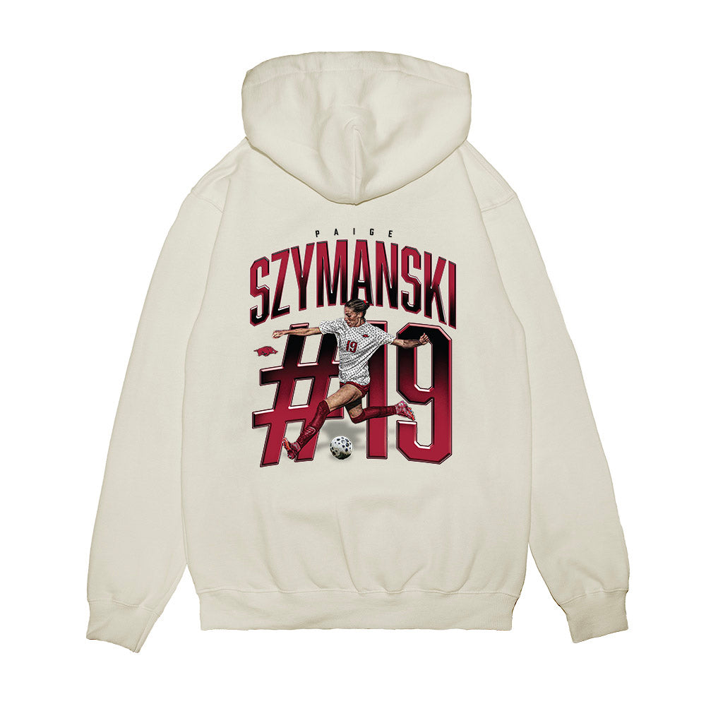 Arkansas - NCAA Women's Soccer : Paige Szymanski - Collage Premium Hooded Sweatshirt-1