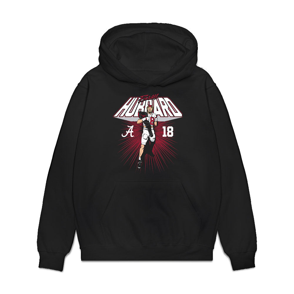 Alabama - NCAA Football : Bray Hubbard - Turnover Belt Caricature Premium Hooded Sweatshirt-0