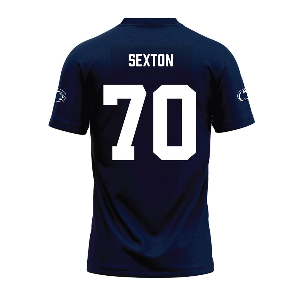 Penn State - NCAA Football : Garrett Sexton - Navy Premium Football Jersey-1
