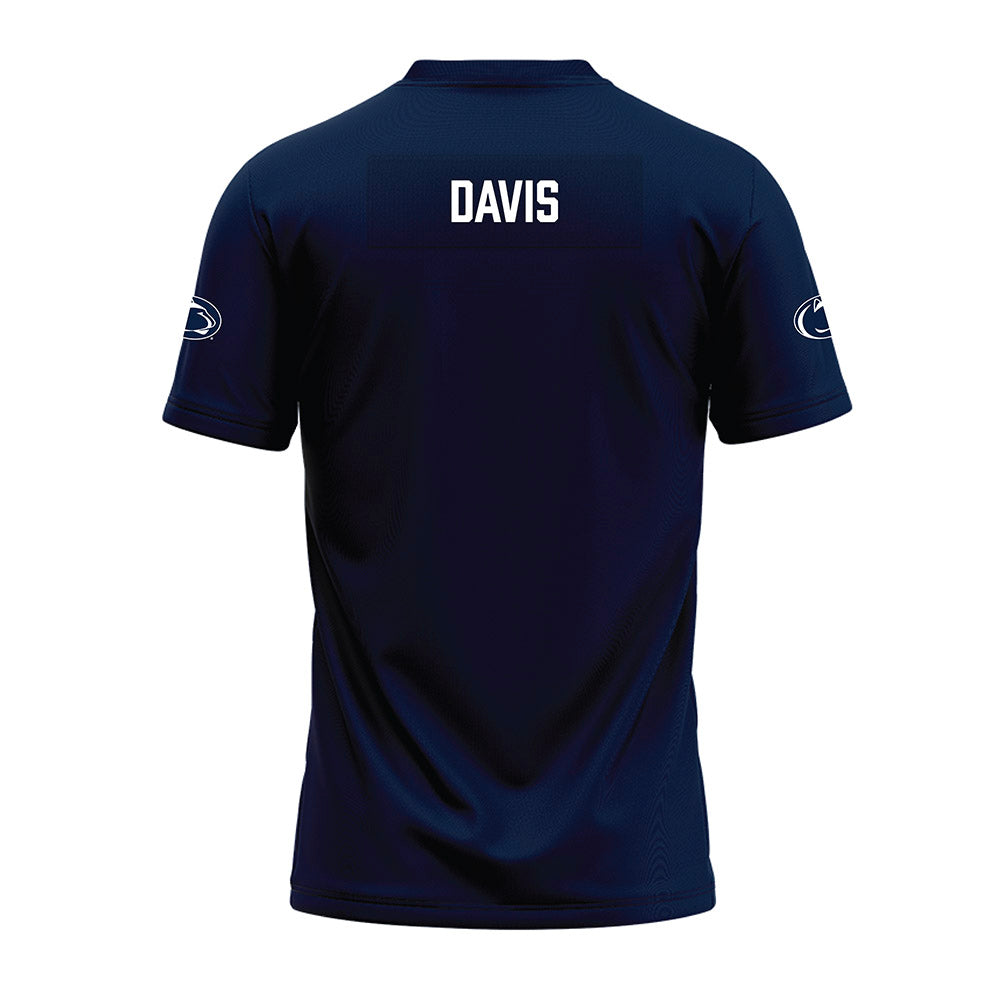 Penn State - NCAA Football : Omarion Davis - Navy Premium Football Jersey-1