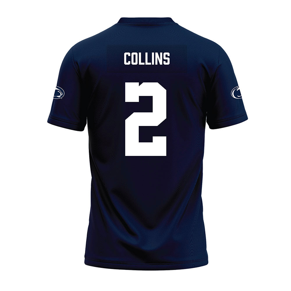 Penn State - NCAA Football : Audavion Collins - Navy Premium Football Jersey-1