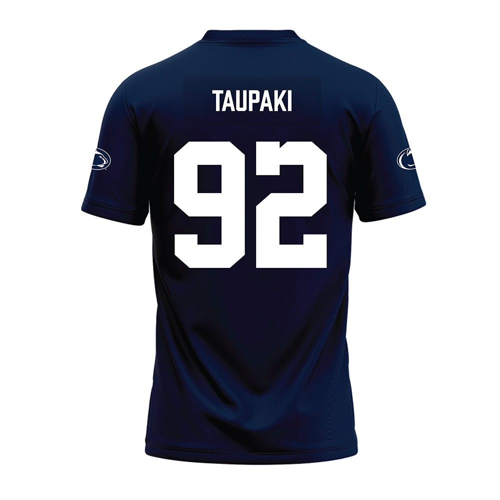 Penn State - NCAA Football : Siale Taupaki - Navy Premium Football Jersey-1