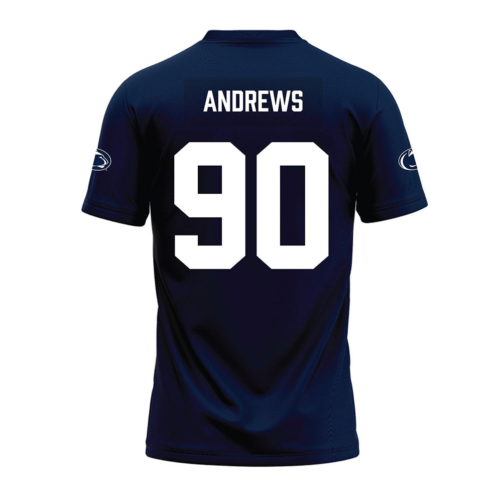 Penn State - NCAA Football : Liam Andrews - Navy Premium Football Jersey-1