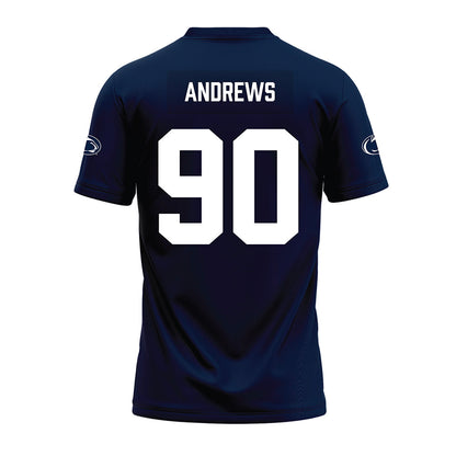 Penn State - NCAA Football : Liam Andrews - Navy Premium Football Jersey-1