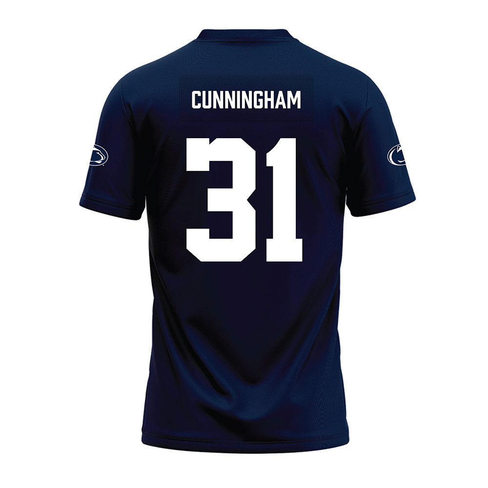 Penn State - NCAA Football : Logan Cunningham - Navy Premium Football Jersey-1