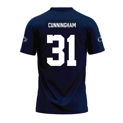 Penn State - NCAA Football : Logan Cunningham - Navy Premium Football Jersey-1
