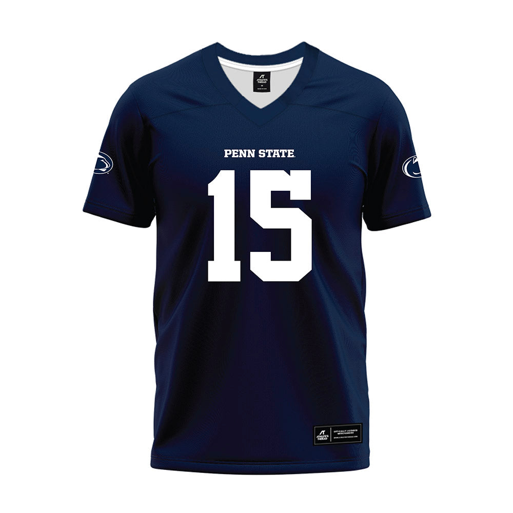 Penn State - NCAA Football : Drew Allar - Navy Premium Football Jersey-0