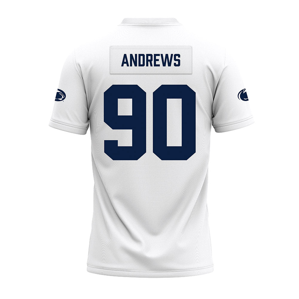 Penn State - NCAA Football : Liam Andrews - White Premium Football Jersey-1