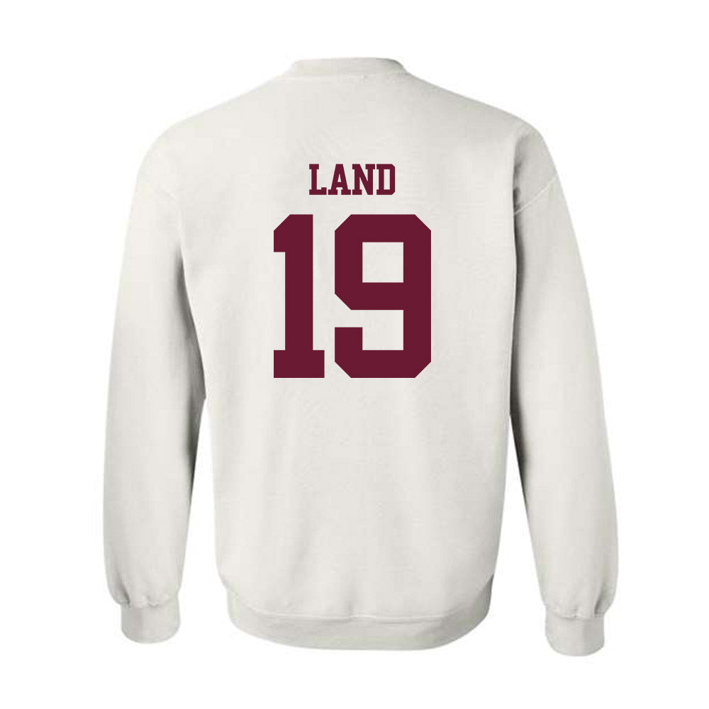 Texas A&M - NCAA Football : Paxton Land - Statement Shersey Crewneck Sweatshirt-1