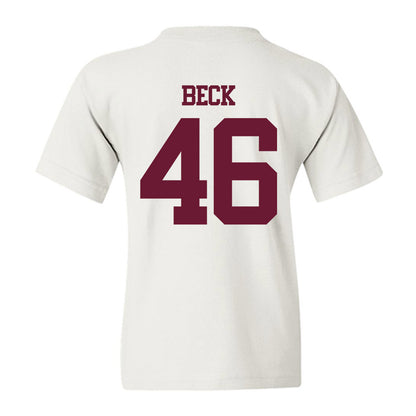 Texas A&M - NCAA Football : Qui Beck - Statement Shersey Youth T-Shirt-1