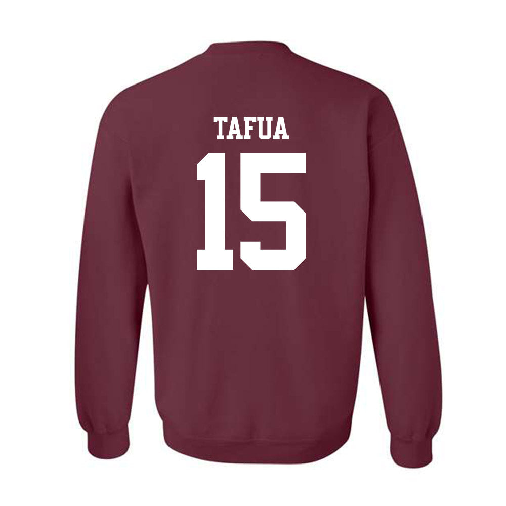 Texas A&M - NCAA Football : Caleb Tafua - Statement Shersey Crewneck Sweatshirt-1