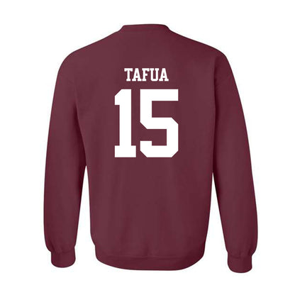 Texas A&M - NCAA Football : Caleb Tafua - Statement Shersey Crewneck Sweatshirt-1