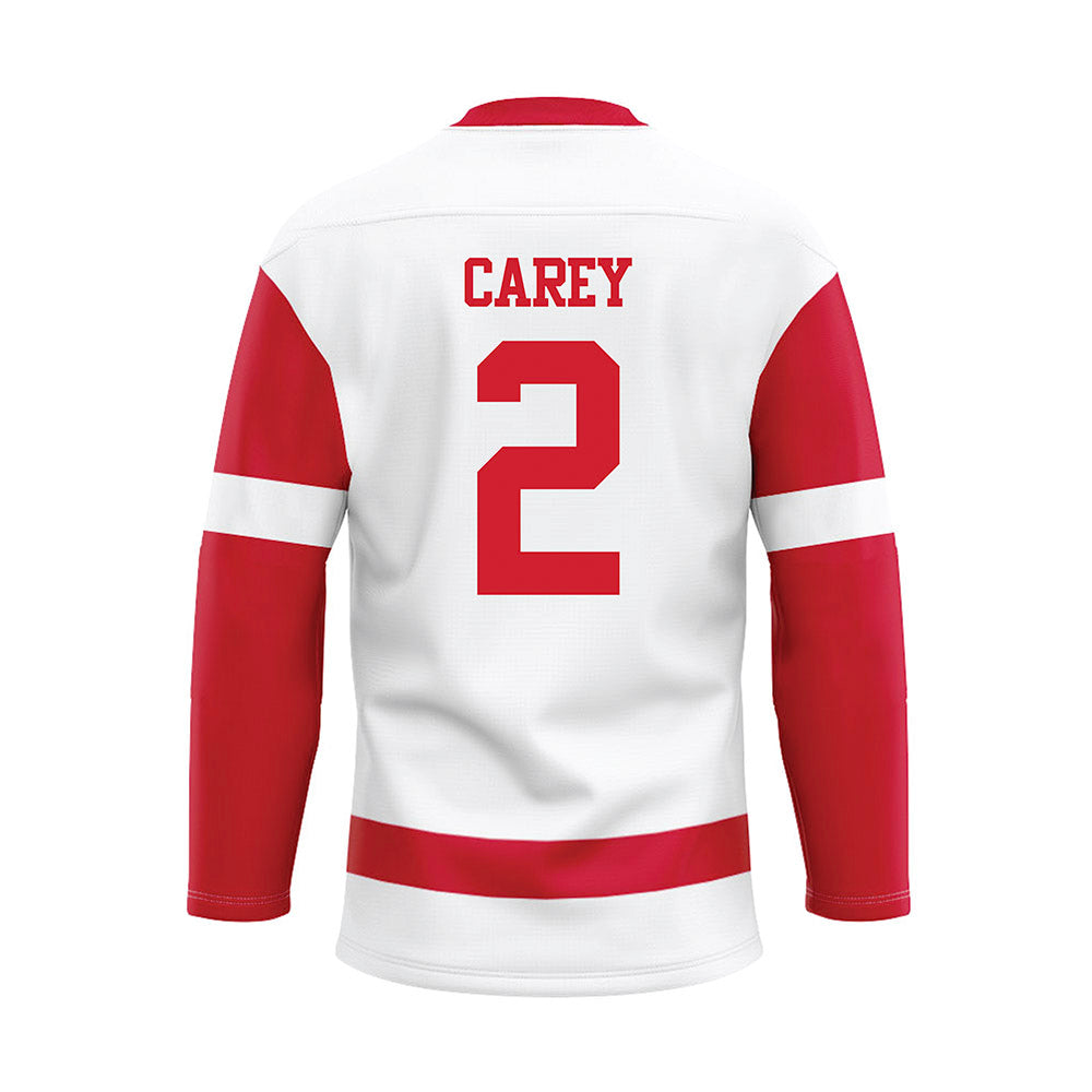 BU - NCAA Women's Ice Hockey : Maeve Carey - White Hockey Jersey-1