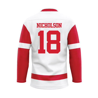 BU - NCAA Women's Ice Hockey : Neely Nicholson - White Hockey Jersey-1