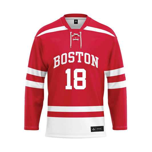BU - NCAA Men's Ice Hockey : Jay Feldberg - Red Hockey Jersey-0