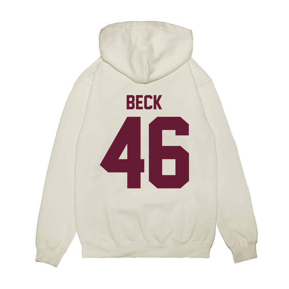 Texas A&M - NCAA Football : Qui Beck - Vintage Premium Hooded Sweatshirt-1