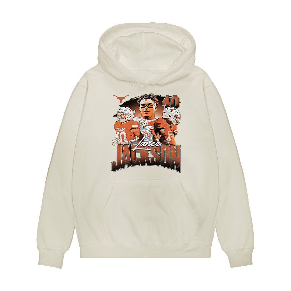 Texas - NCAA Football : Lance Jackson - Collage Premium Hooded Sweatshirt-0