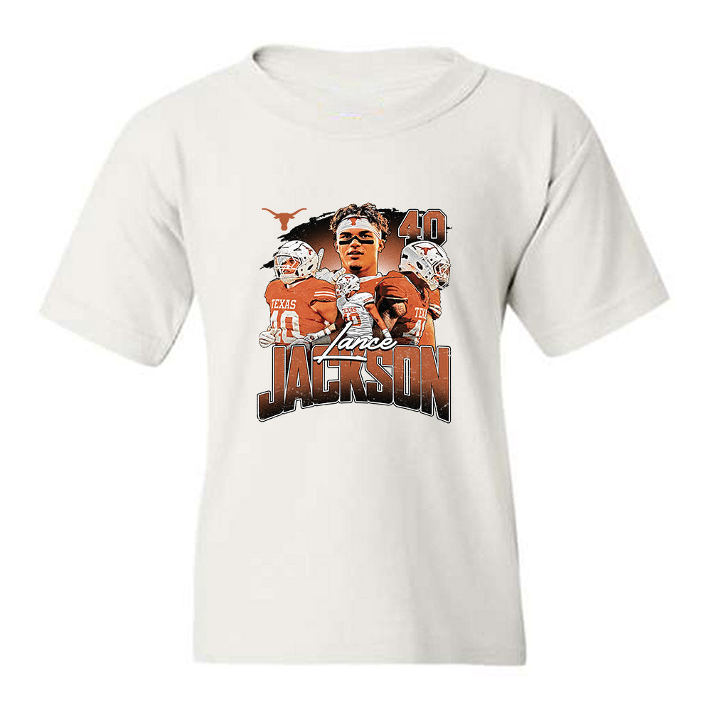 Texas - NCAA Football : Lance Jackson - Collage Youth T-Shirt-0