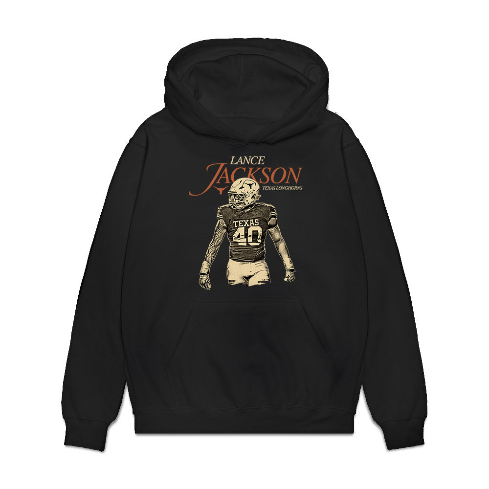 Texas - NCAA Football : Lance Jackson - Legacy Premium Hooded Sweatshirt-0