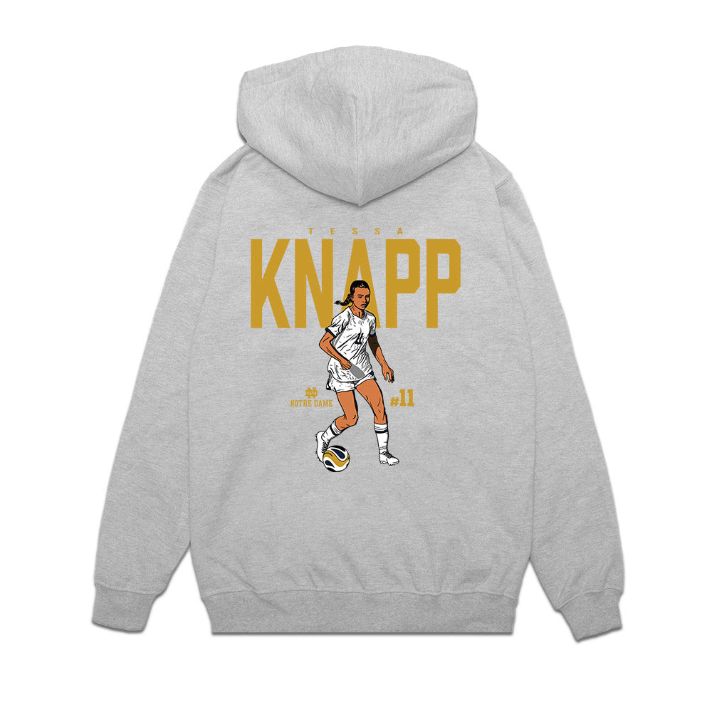 Notre Dame - NCAA Women's Soccer : Tessa Knapp - Caricature Premium Hooded Sweatshirt-1