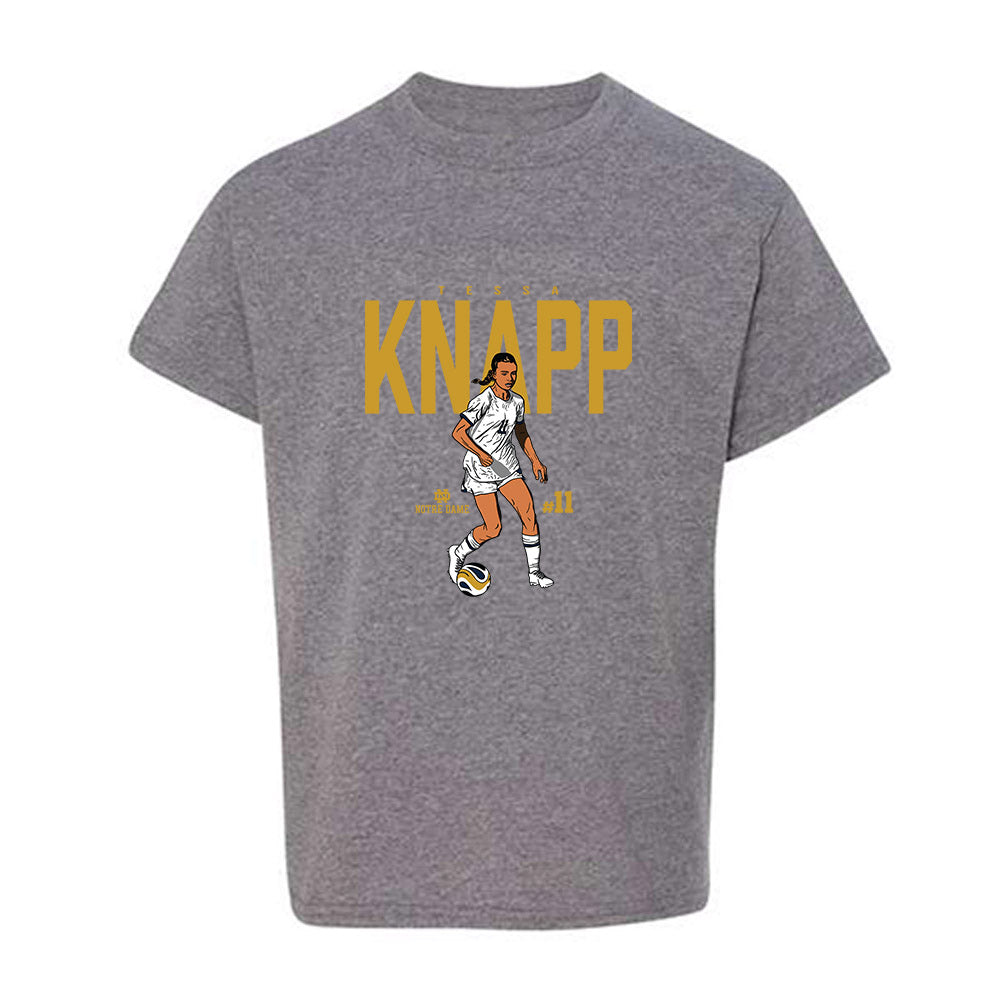 Notre Dame - NCAA Women's Soccer : Tessa Knapp - Caricature Youth T-Shirt-0