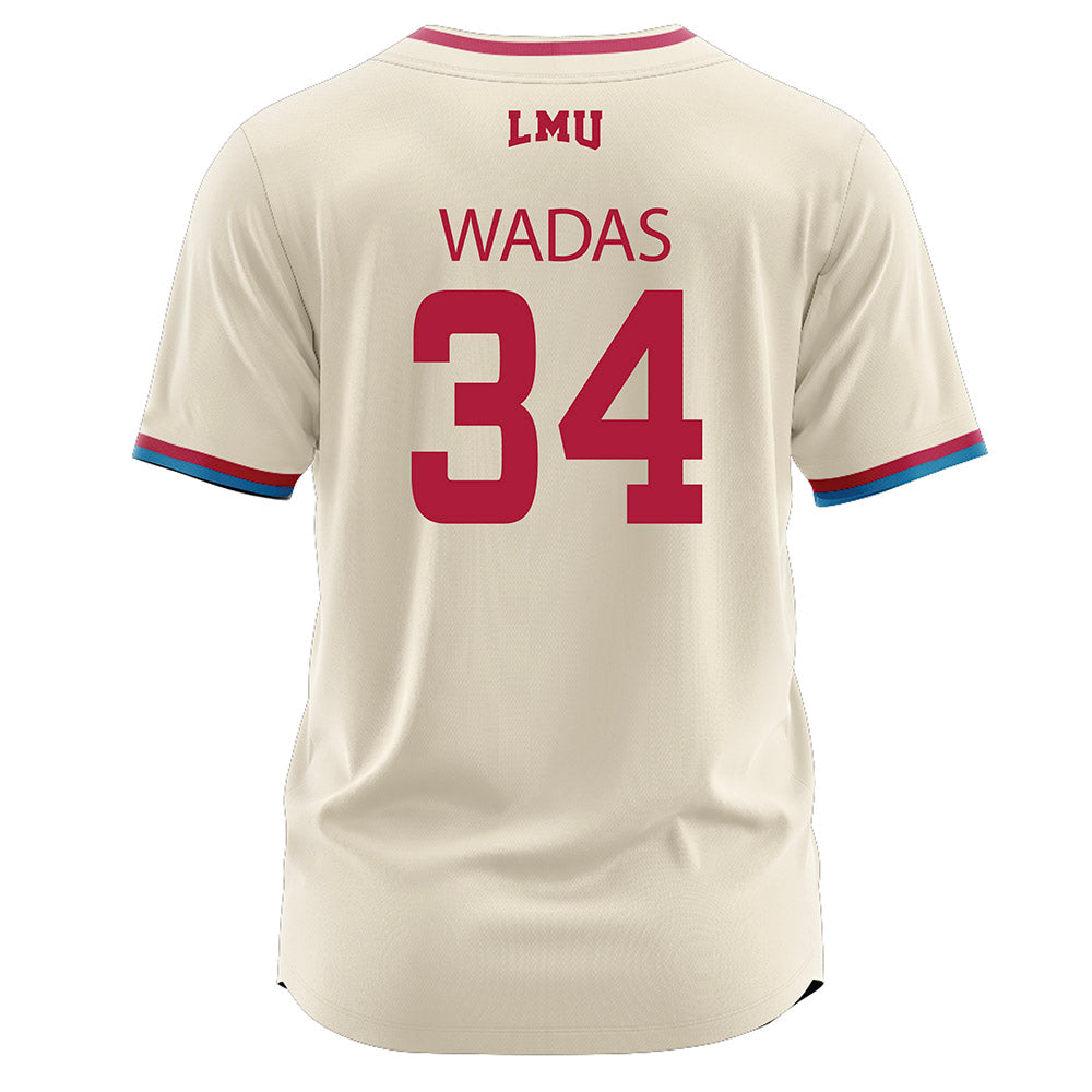 LMU - NCAA Baseball : Zach Wadas - White Jersey-1