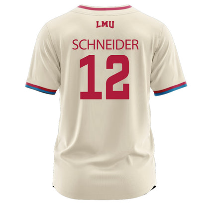 LMU - NCAA Baseball : Max Schneider - White Jersey-1