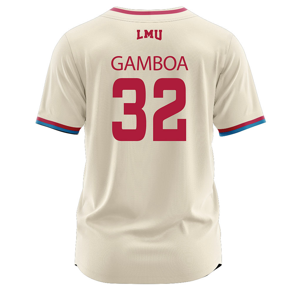 LMU - NCAA Baseball : Alex Gamboa - White Jersey-1