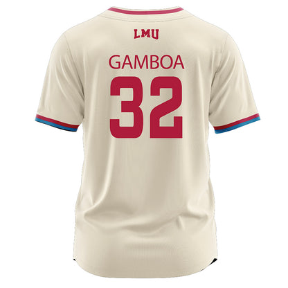 LMU - NCAA Baseball : Alex Gamboa - White Jersey-1