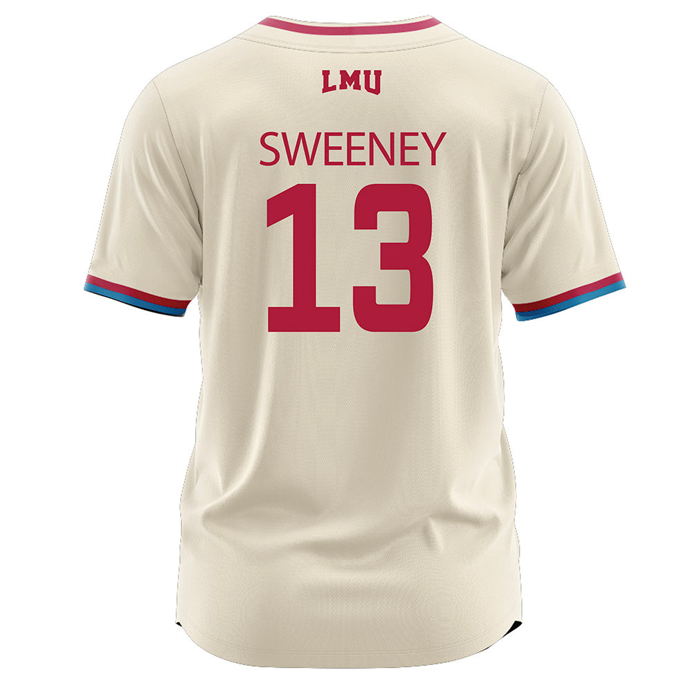 LMU - NCAA Baseball : Caleb Sweeney - White Jersey-1