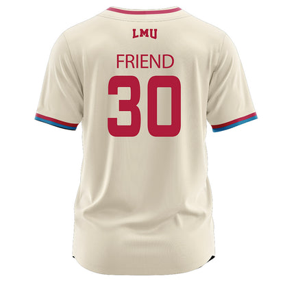 LMU - NCAA Baseball : Travis Friend - White Jersey-1