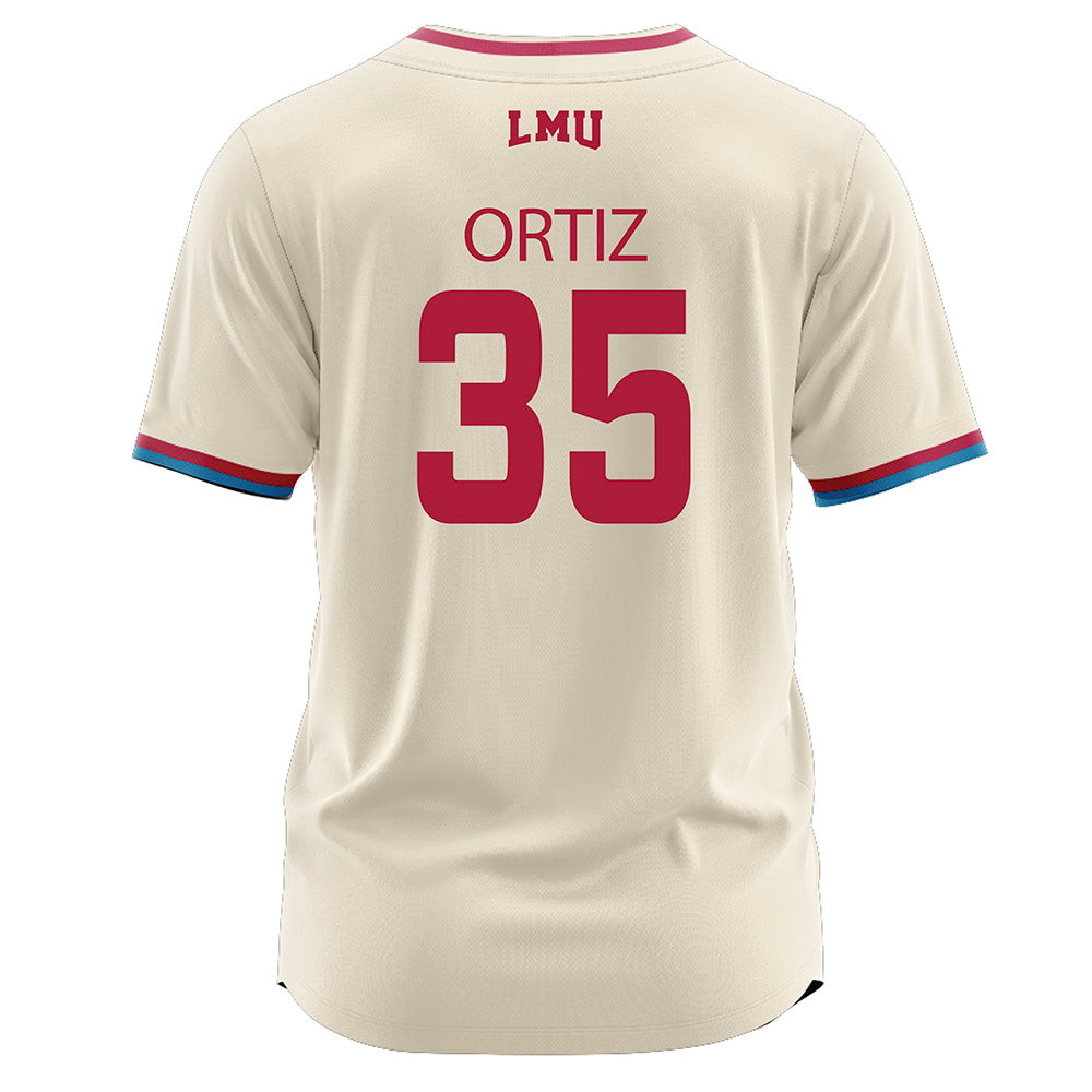 LMU - NCAA Baseball : Jordan Ortiz - White Jersey-1