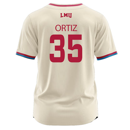 LMU - NCAA Baseball : Jordan Ortiz - White Jersey-1