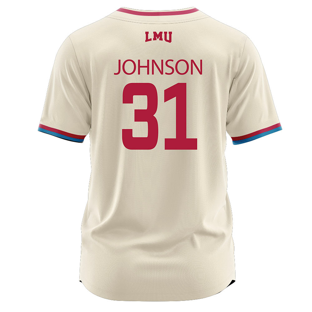 LMU - NCAA Baseball : Alec Johnson - White Jersey-1