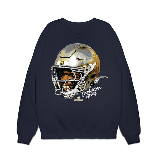 Notre Dame - NCAA Football : Christian Gray - Game Face Premium Crewneck Sweatshirt-0
