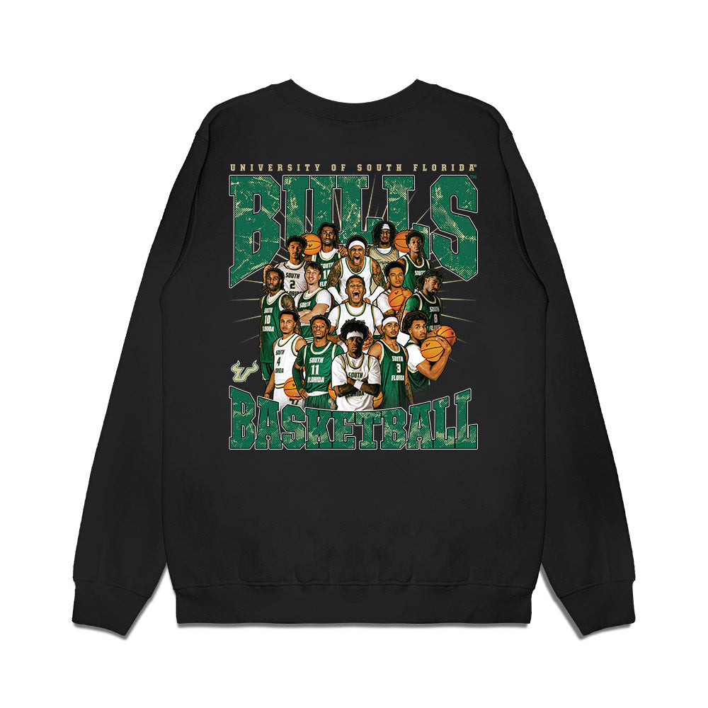 USF - NCAA Men's Basketball : - Team Collage Premium Crewneck Sweatshirt-1