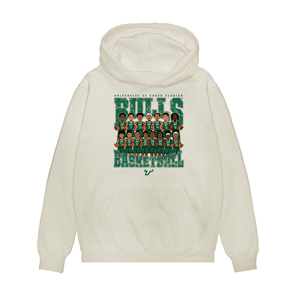 USF - NCAA Men's Basketball : - Team Caricature Premium Hooded Sweatshirt-0