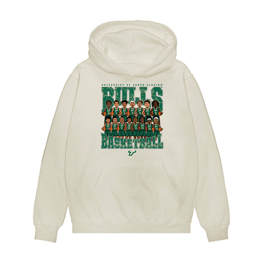 USF - NCAA Men's Basketball : - Team Caricature Premium Hooded Sweatshirt-0