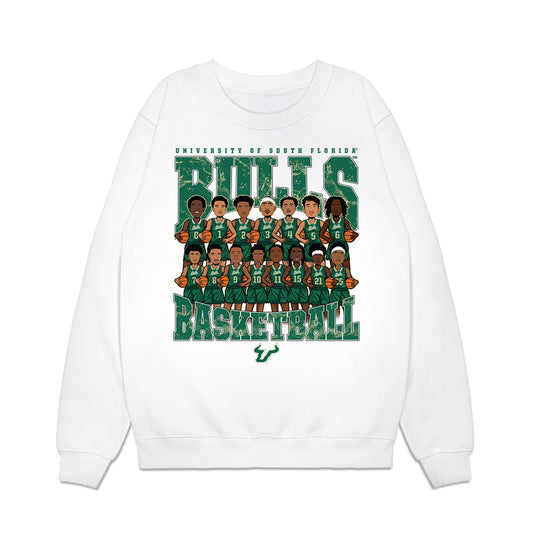 USF - NCAA Men's Basketball : - Team Caricature Premium Crewneck Sweatshirt-0